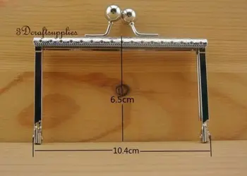 

bag purse frame metal frame sewing frame clasp square 10.5 cm x 6.5cm nickel Z58