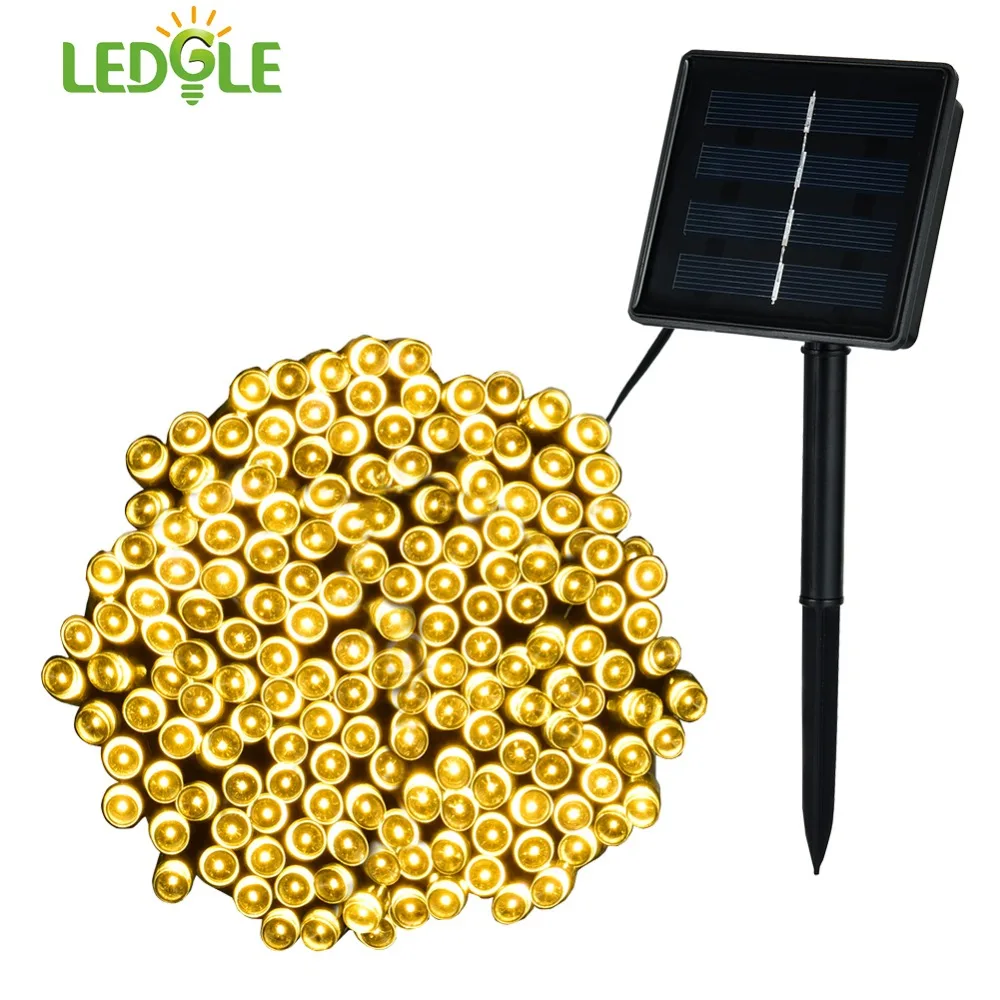 

LEDGLE Solar String Light Fairy String Lights Waterproof Patio Lights for Patio, Lawn and Landscape, 200 LED Lights