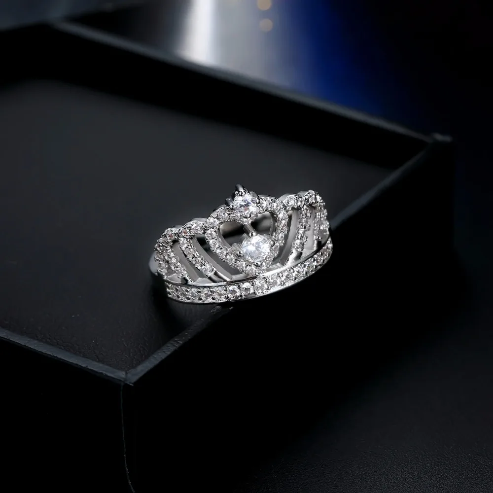 Роскошное кольцо с цирконием и цирконием, серебряное женское кольцо с кристаллами для свадебной вечеринки, ювелирные изделия, обручальные кольца для женщин
