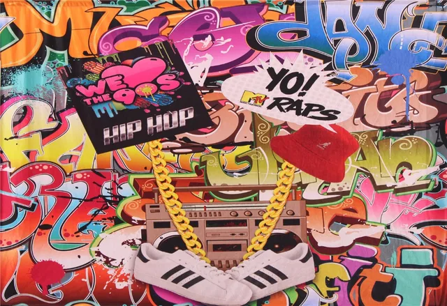 Kate Back To 90S' Graffiti Wall Photography Backdrops Daikin Chain