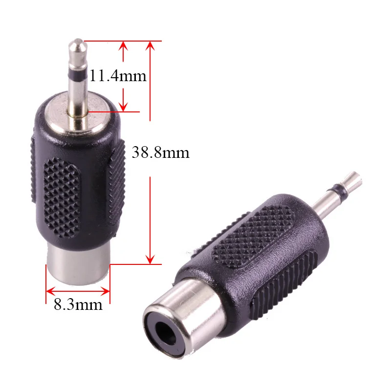 2.5mm male plug to RCA female jack connector 