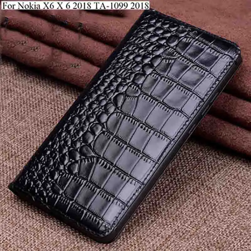 Чехол-книжка из натуральной кожи для Nokia X6 X 6 2018 TA-1099 чехол-накладка NokiaX6 чехол 5 8