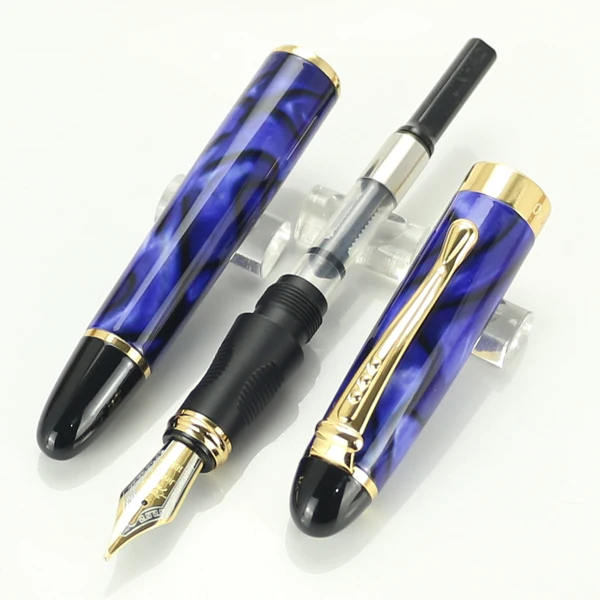 Jinhao X450 авторучка 18KGP 0 7 мм перо с широким основанием Исполнительный синий