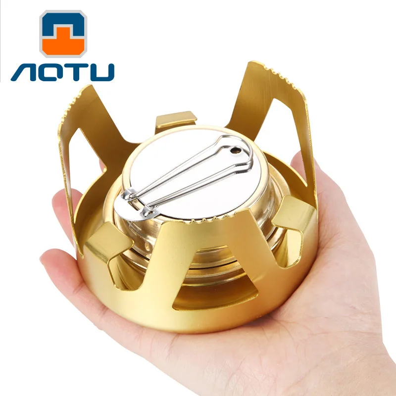 Портативная легкая газовая плита AOTU для кемпинга портативная мини карманная
