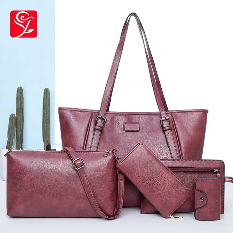 

ACEUS 1 Set Bags For Women 2019 Bags Shoulder Crossbody Bag PU Leather Zipper With Small Purse Handbag