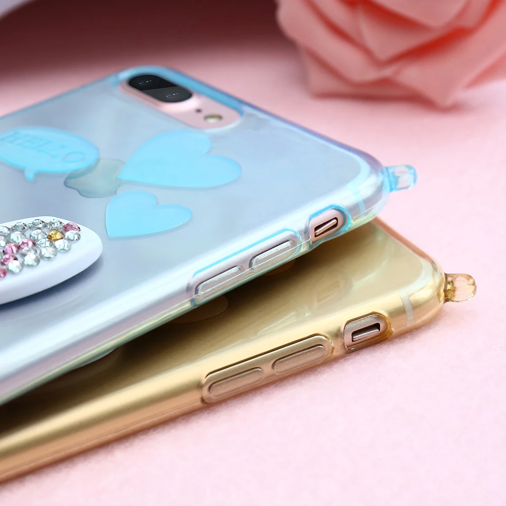 Чехол KISSCASE для Apple iPhone 5 SE модный прозрачный Блестящий 3D чехол с кроликом 6 7 милый