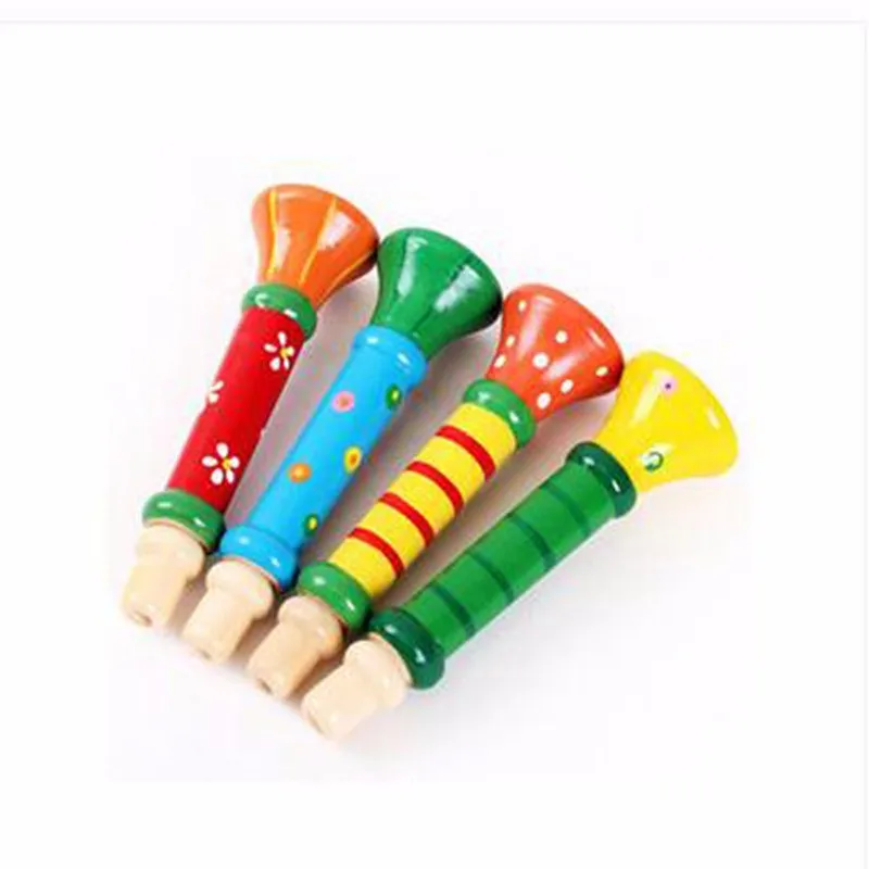 Детский деревянный музыкальный инструмент труба Hooter Bugle Suona развивающие игрушки