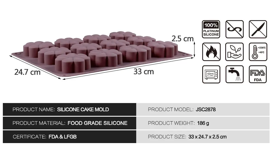SILIKOLOVE 12 Полость силиконовая формочка в виде цветов форма для выпечки торта форма для печенья печь безопасная кухня украшение на выпечку изготовление формы для торта
