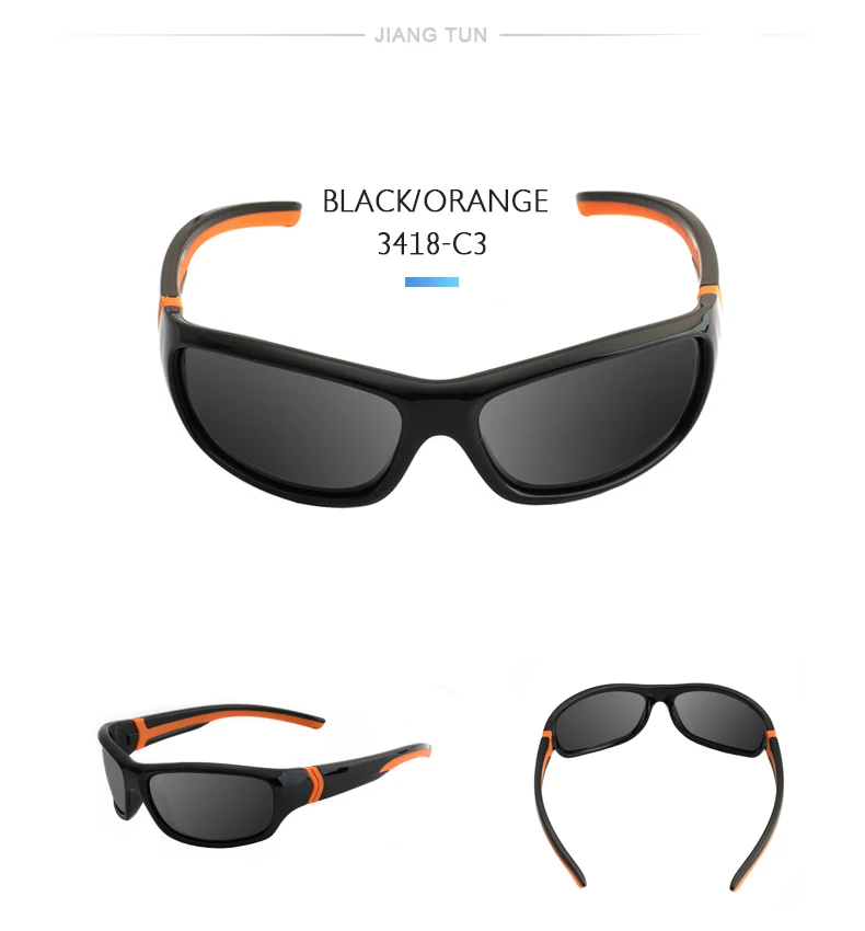 Бренд JIANGTUN, супер-светильник, Детские поляризованные солнцезащитные очки, детские спортивные солнцезащитные очки, защита от уф400 лучей, уличная безопасность, резина, JT3418