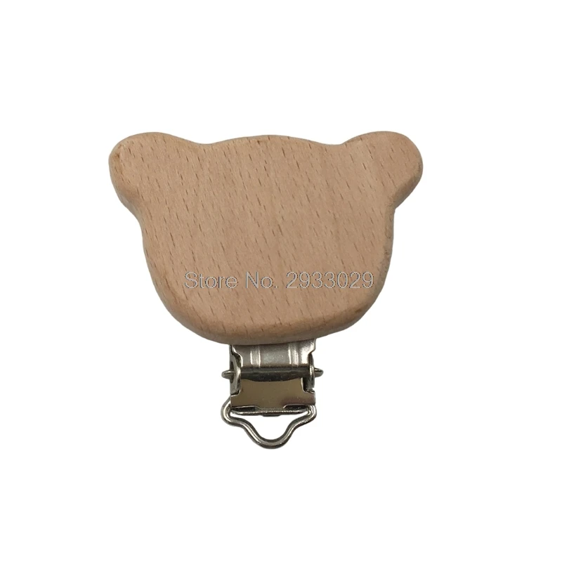 Natural Beech Wood Baby Pacifier Clips Dummy Clips DIY Pacifier Chain Accessory J07 Drop shipping