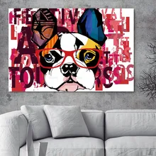 Абстрактная Картина на холсте с изображением животных, собак, художественная настенная живопись маслом на холсте, печать на холсте, настенная живопись для гостиной