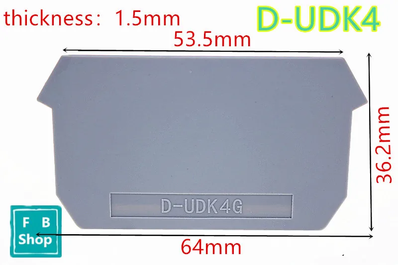 

D-UDK4 inlet and double outlet UDK4 sealing plate wire terminal blocks baffle plate