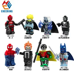 Одиночная продажа Супергерои marvel фигурки Бэтмен Грут Человек-паук Mr.8 Робин модель здания конструктор для детей игрушки подарок PG8194