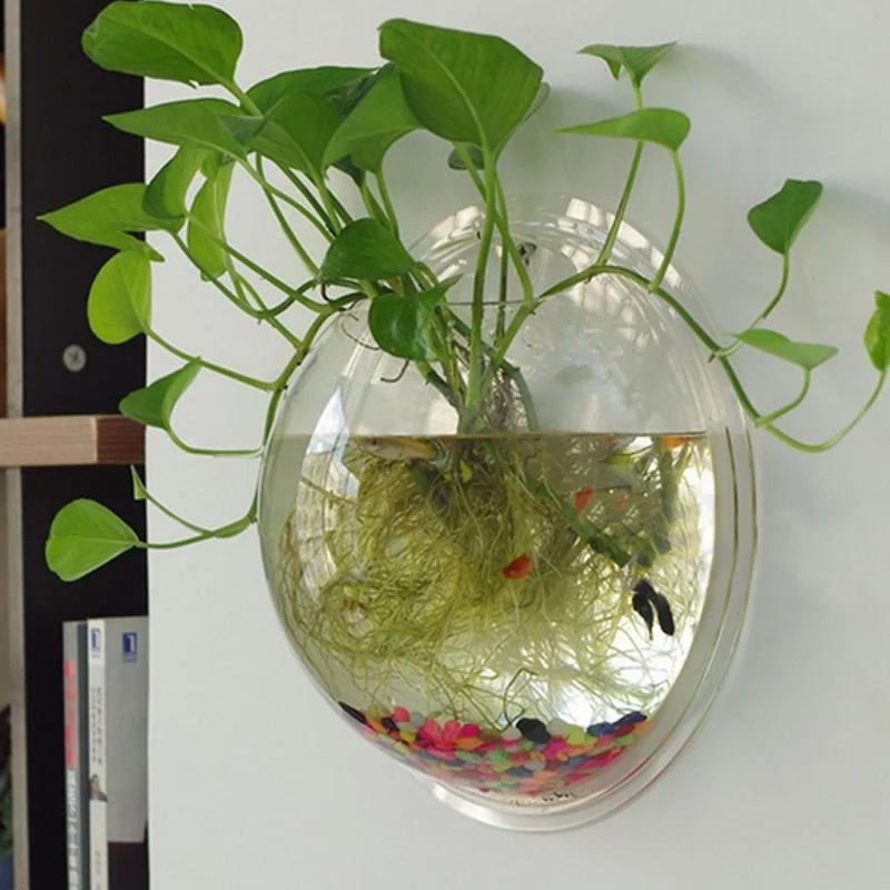 New Clear Wall Mounted Hanging Acrylic Mini Fish Bowl