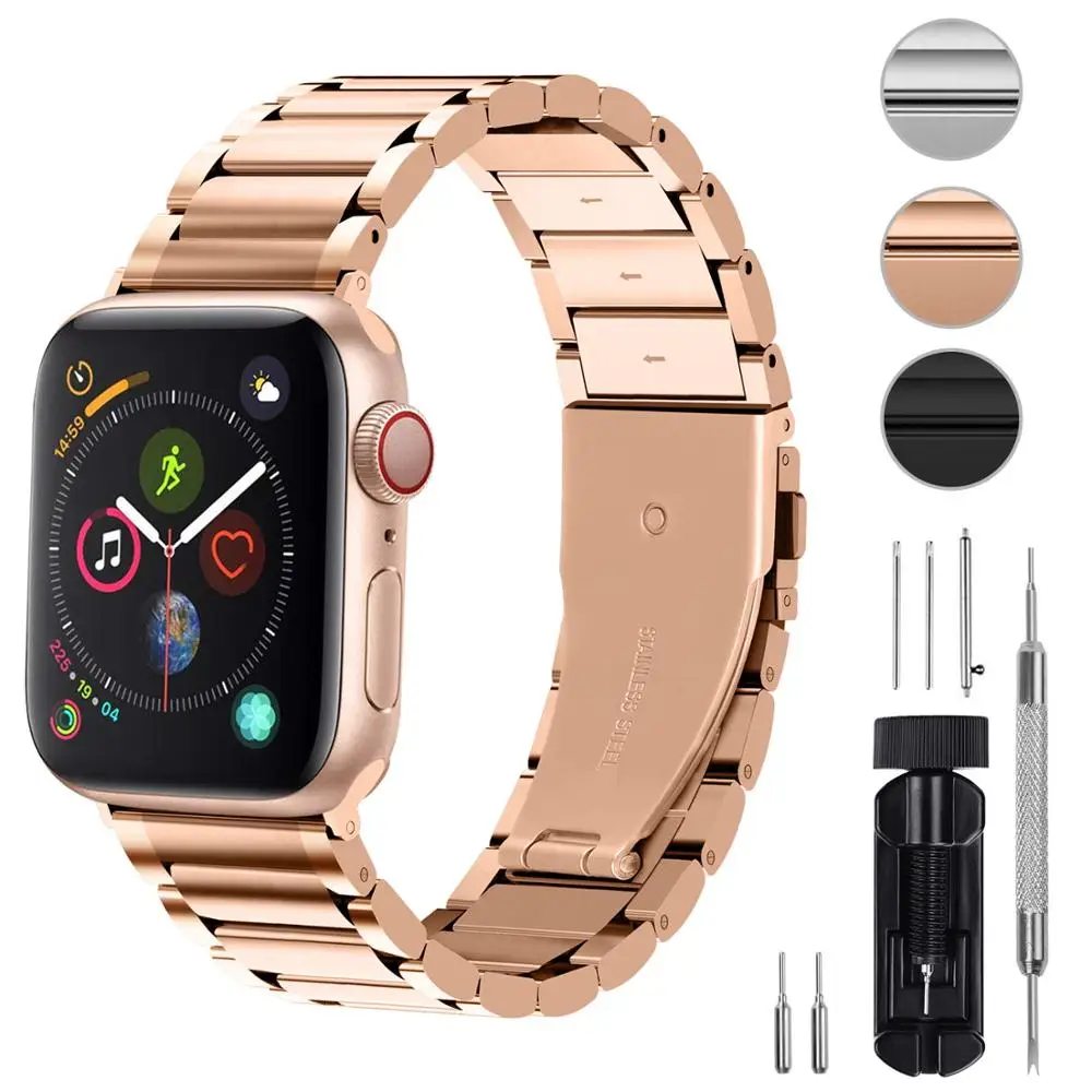 Ремешок для часов Fullmosa LUS из нержавеющей стали iWatch Series 4/3/2/1 3 цвета металлический
