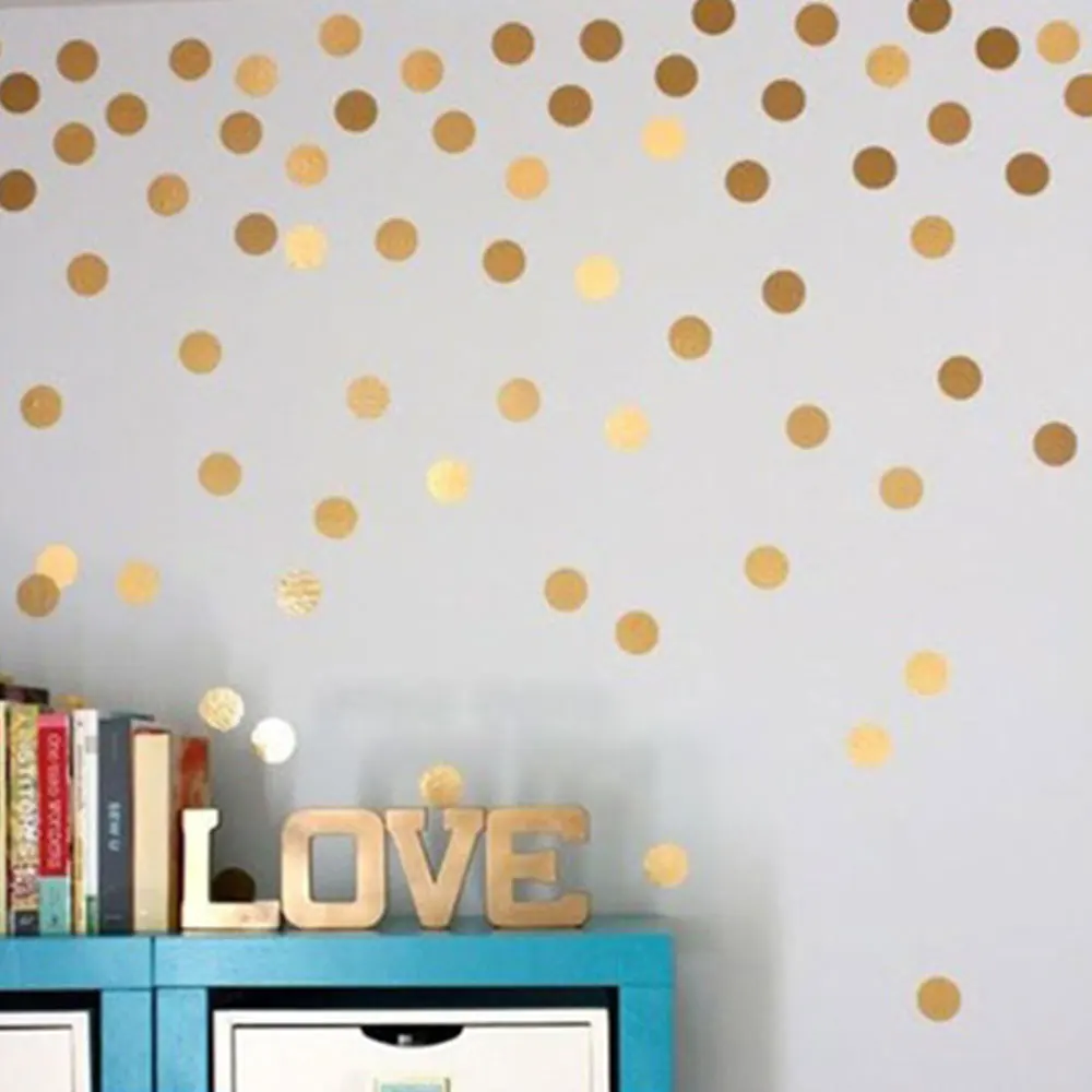 

Gold Polka Dots Wall Stickers Children Decal Vinyl Art Home Living Room Decor