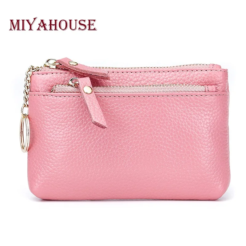 Miyahouse Genuine Leather Women Wallets Short Coin Purse Candy Color Female Card Holder Wallet ...