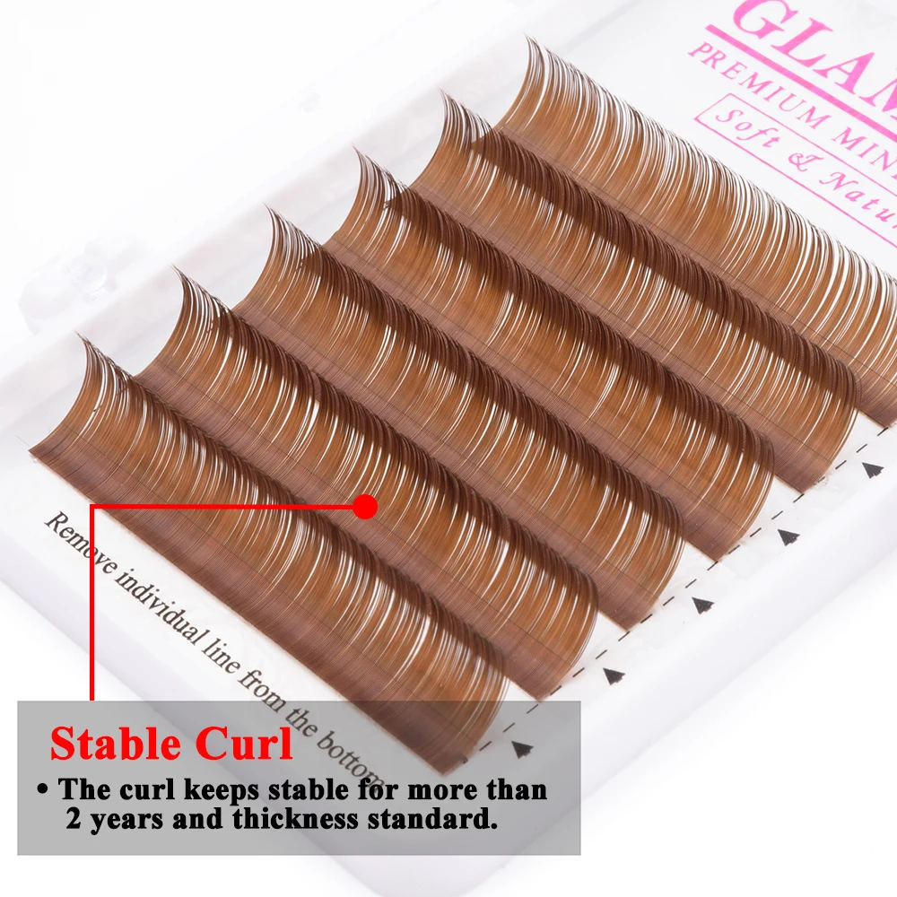 GLAMLASH Премиум натуральный коричневый темно цвет наращивание ресниц