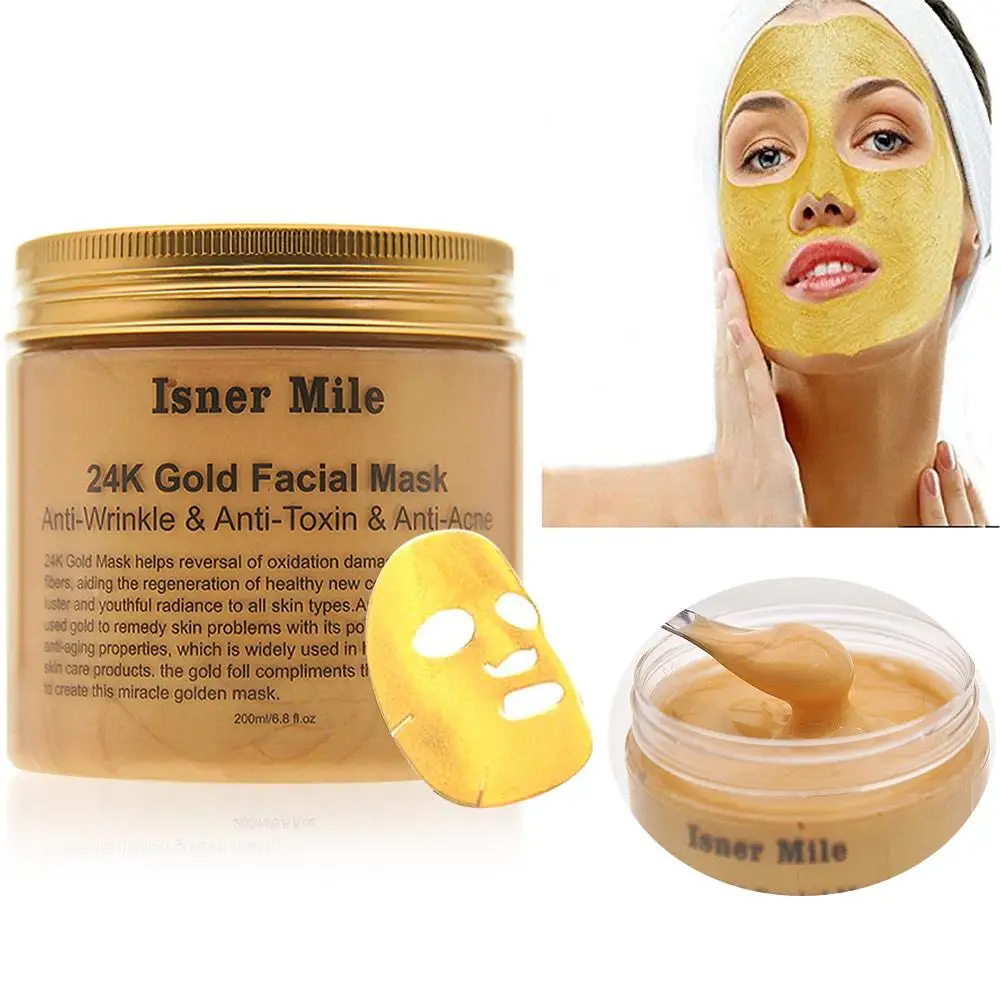 

24K Gold Facial Collagen Mask Blackhead Remover Moisturizing Anti Wrinkle Anti Aging Treatment Pore Peel Off Facial Mask 200ml