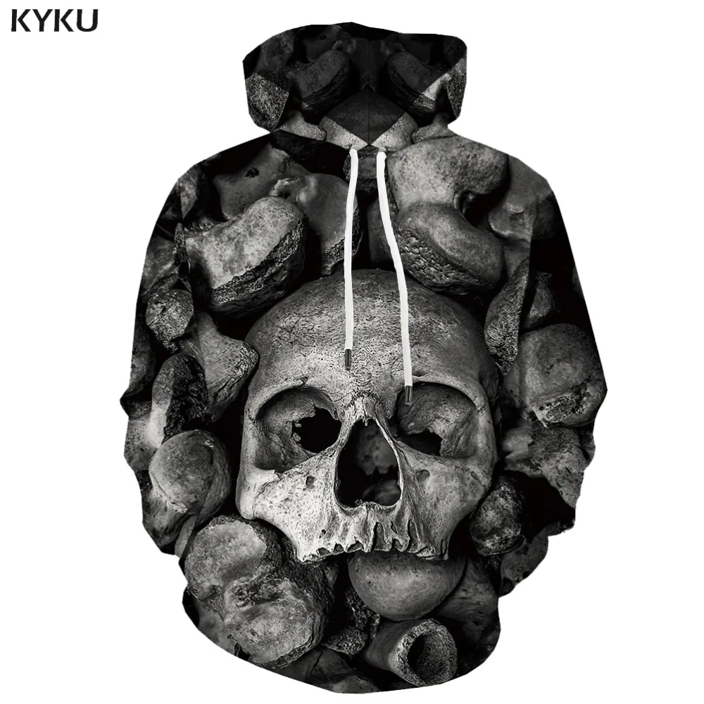 

KYKU Brand Skull Hoodie Men Flame 3d Printed War Hoodie Print Graffiti Sweatshirt Printed Art Hooded Casual Unisex Hip Hop