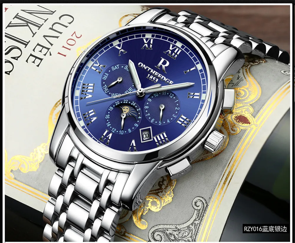 

New Watches Men Luxury Brand ONTHEEDGE Chronograph Men Sports Watches Waterproof Automatic Men's Watch Relogio Masculino