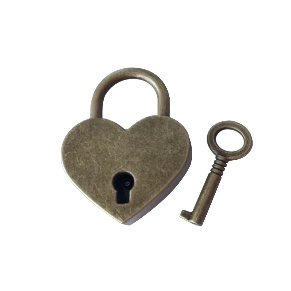 Мини-Чехол в форме сердца для багажа, гимнастический замок для шкафчика с ключом, чехол, замок, замок для влюбленных, оборудование для дома - Цвет: bronze