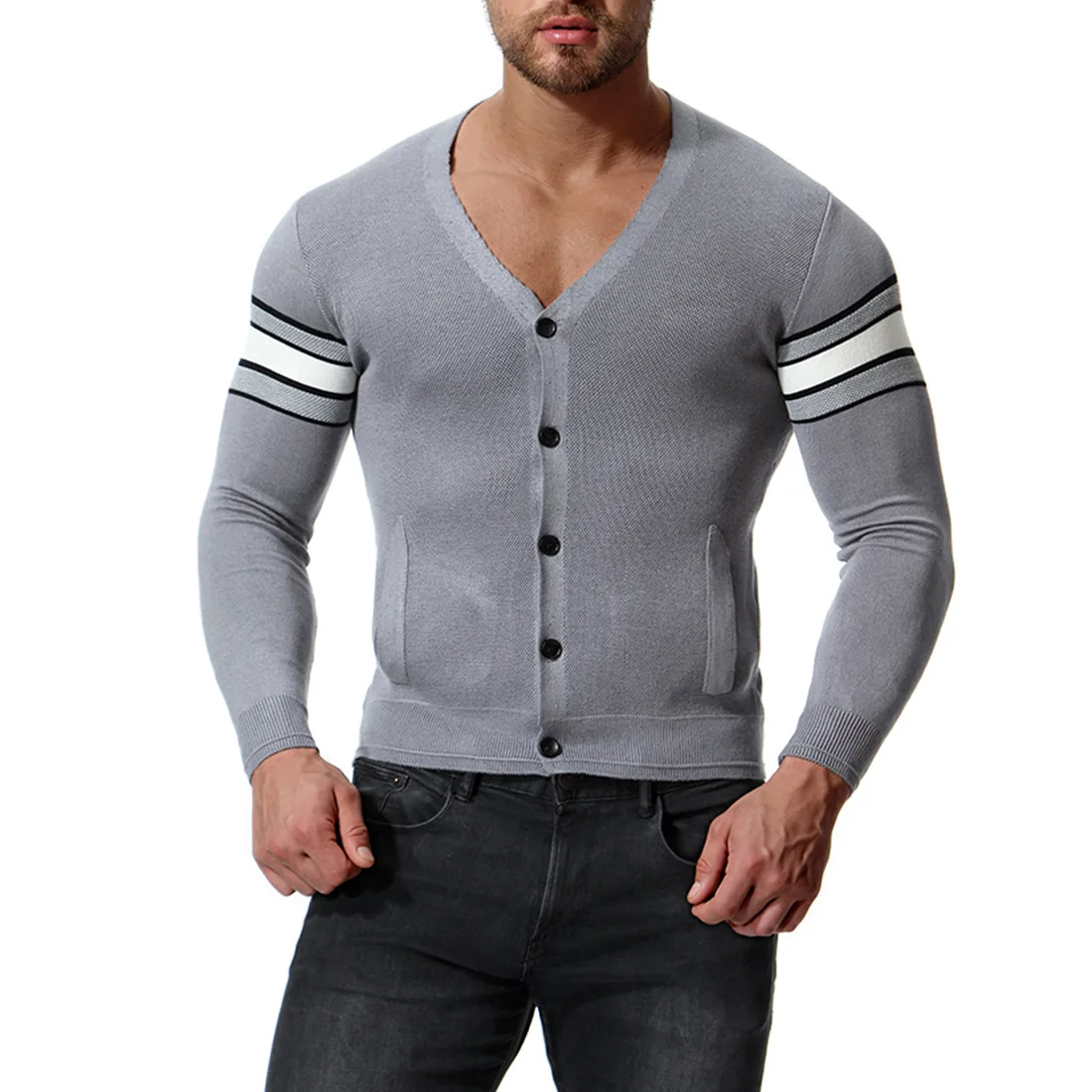 Men Sweater Outerwear Thin 2018 New Autumn Slim Solid