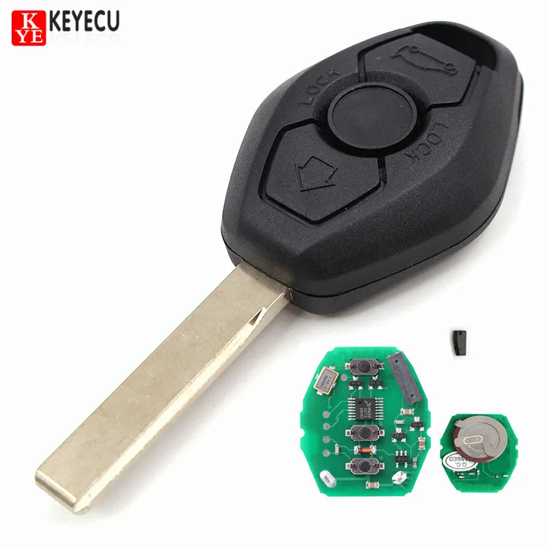 

Keyecu EWS Remote Key Rechargeable Battery 3 Button With Chip ID44 for BMW 3 5 X series with HU92 Blade FCC ID: LX8 FZV