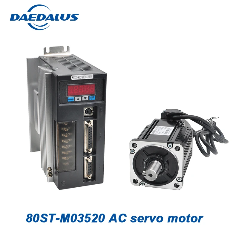 

0.73Kw 80ST_M03520 servo motor mini AC Servo motor three phase Servo Driver for cnc electric motor speed control 220v