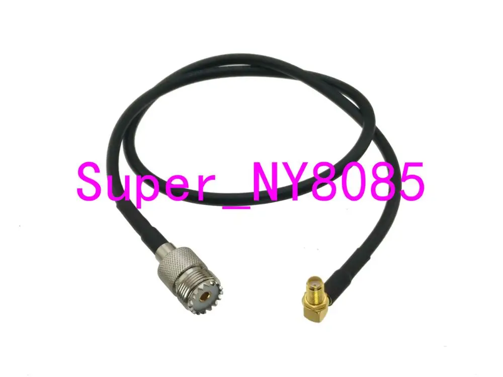 

RG58 UHF SO239 Female Jack to SMA Female Jack Bulkhead Right angle RF Jumper pigtail Cable 6FT~20M