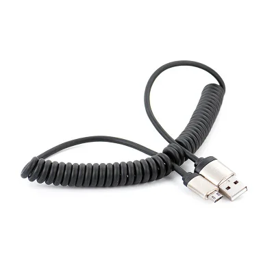 USB 2,0 к Micro USB Весна кабель для передачи данных спиральный обмотанный 5-контактный разъем адаптера переменного тока цифровой USB кабель для зарядки передачи данных разъем USB Зарядное устройство кабель