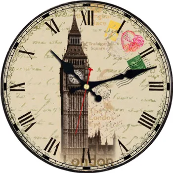 Пейзаж башня дизайн Лондон настенные часы Relogio де Parede большие бесшумные для гостиной Saat украшения дома настенные часы отличный подарок - Цвет: 13457