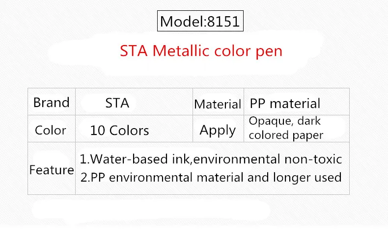 STA 8151 10 цветов чернила на водной основе граффити и сделай сам металлический цветной маркер ручка художественный дизайн принадлежности