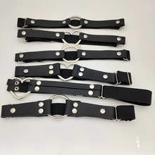 Голова котенка кожаная цепочка для ног сексуальное сердце Панк Любовь ноги подвязки Носок жгут круглый черный Регулируемый БДСМ кольцо ножной браслет