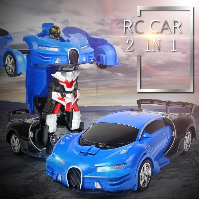 2In1 RC Car Transformation Robots Sports Vehicle Remote Control Cars Model Racing Toys Deformation Car RC Robots Children Gifts 