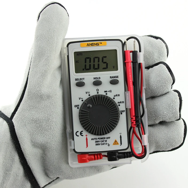 ANENG AN101 карманный цифровой мультиметр с автоматическим диапазоном подсветки AC/DC измеритель напряжения тока автоматические портативные тестовые инструменты SA847