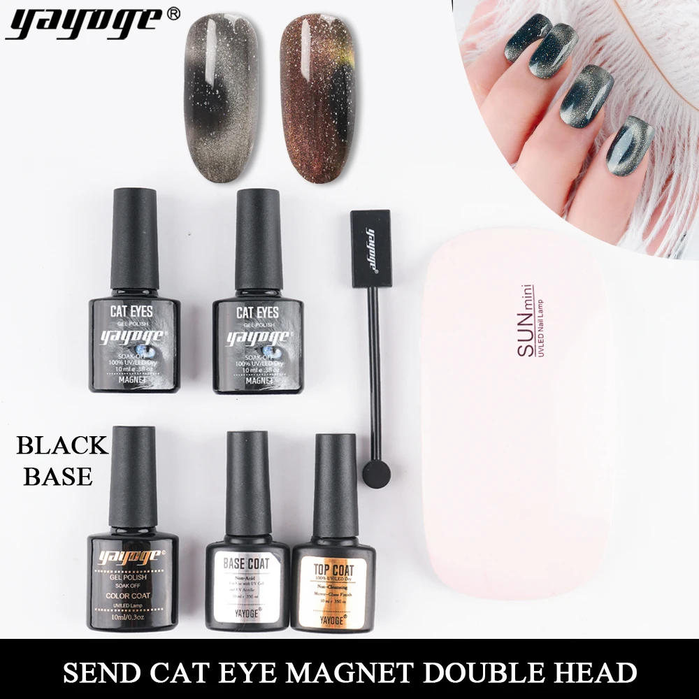 

Yayoge Cats Eye 10ml UV Nail Varnish Sets 3D Magic Effect Nail Gel Polish With Magnet Base Coat Top Coat Lamp Soak Off