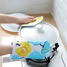 Цельнокроеное платье с милым рисунком Кухня печь перчатки не скользит перчатки для барбекю термостойкие перчатки рукавицы для микроволновой печи горшок держатель Пособия по кулинарии инструменты