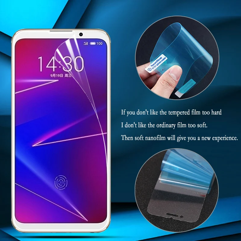 Нано Взрывозащищенная мягкая пленка из фольги для Meizu M5C 16X16 Plus Защитная экрана M5S
