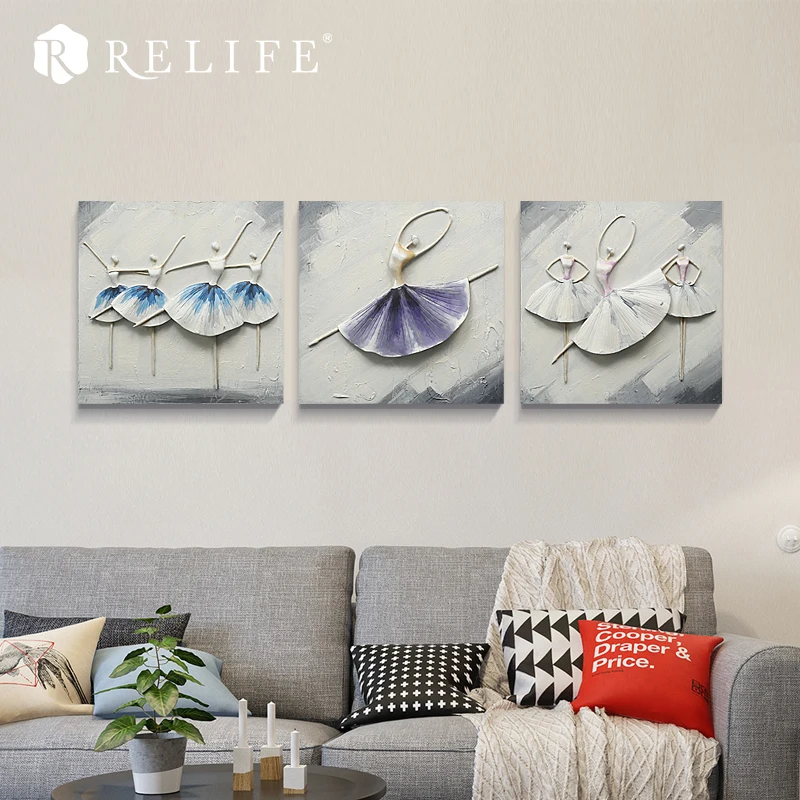 

Top Selling Ballet Dancing Girl Oil Painting on the Wall for Living Room Unframed Pictures in Figures