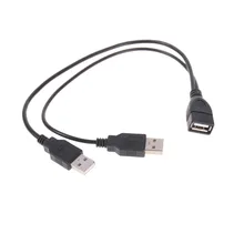 1 шт. Удлинительный кабель USB 1 Женский до 2 USB Мужской дата-концентратор адаптер питания Y Разветвитель usb Зарядный Кабель питания Шнур 20 см