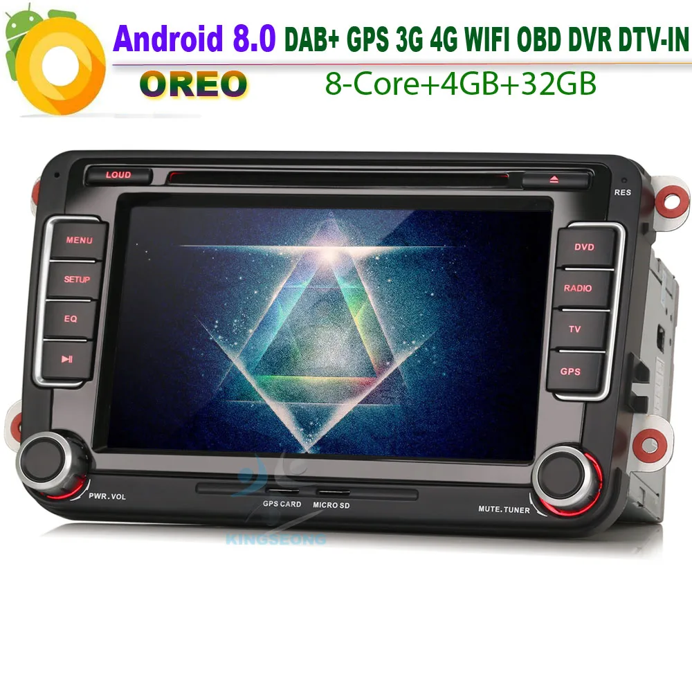 DAB+Android 8.0 Autoradio Car GPS Navigation for VW Polo MK5 / 6R WiFi