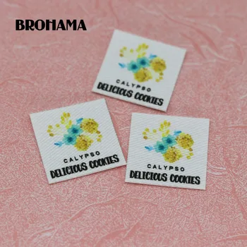 

96 pieces Custom logo labels, Name iron on label, Custom Clothing tags, Organic Cotton Labels