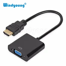 Windyoung адаптер hdmi-vga Мужской конвертер с разъемом адаптер 1080P цифровой аналоговый видео аудио для ПК LaptopTablet проектор