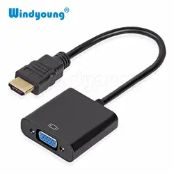 Windyoung HDMI to VGA Adapter штекерным женское конвертер адаптер 1080 P цифро аналоговый аудио-видео для ПК LaptopTablet проектор