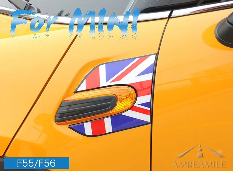 Car Side Plate Wing Fender Stickers Section Decals Covers Decoration for Mini Cooper S F55 F56 Accessories Car Styling (1)