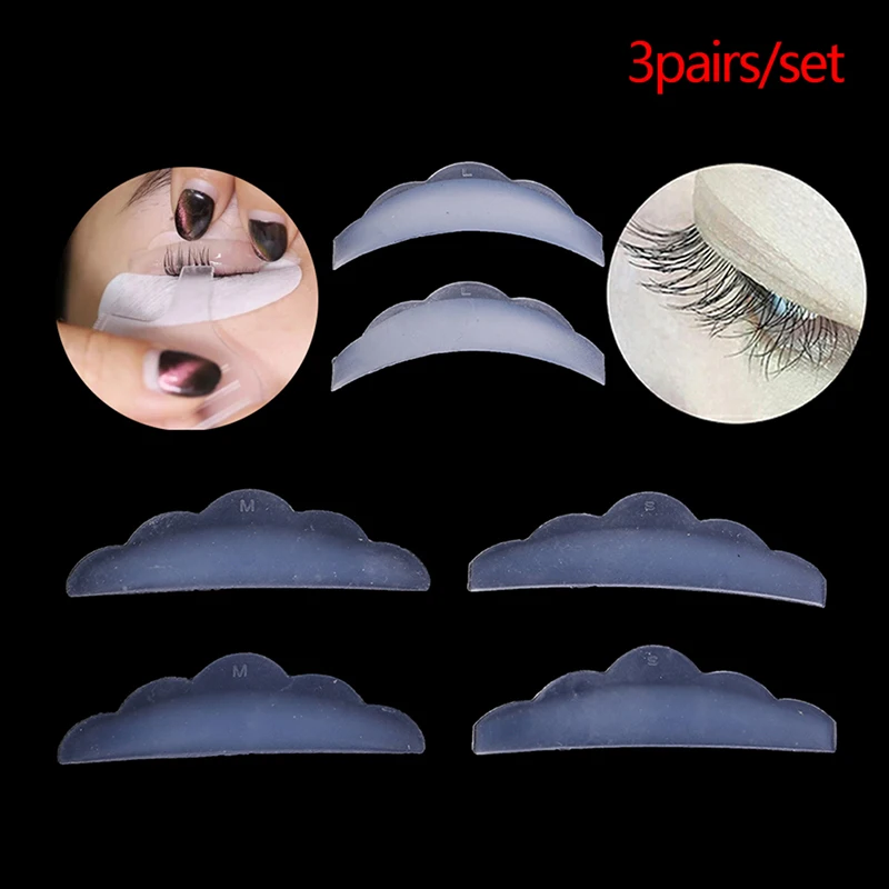 

Multiple Use Makeup Accessories 6pcs/3pairs 3D Silicone Eyelash Lifting Curlers Pad Recycling Lash Extension Shield Eyelash Perm