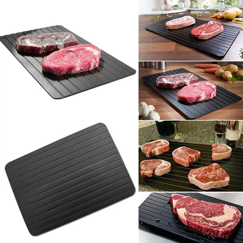 HOT/USABLE Defrost Tray Thaw Frozen Food Meat Fish In Minutes Home defrosting tray No Electricity Chemicals Microwave Accerssory
