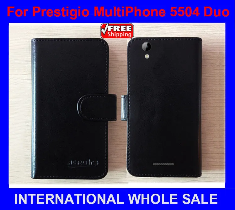 2016 핫! 6 색 공장 가격 원래 플립 가죽 독점 케이스 Prestigio MultiPhone 5504 듀오 커버 전화 가방 추적