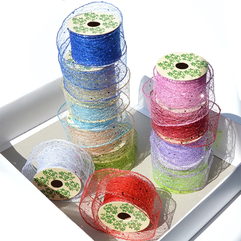 

5CM grosgrain Sequins Silk Bow ribbon satin sewing bias ribbon for handicrafts DIY for wedding car knot team bride decoration